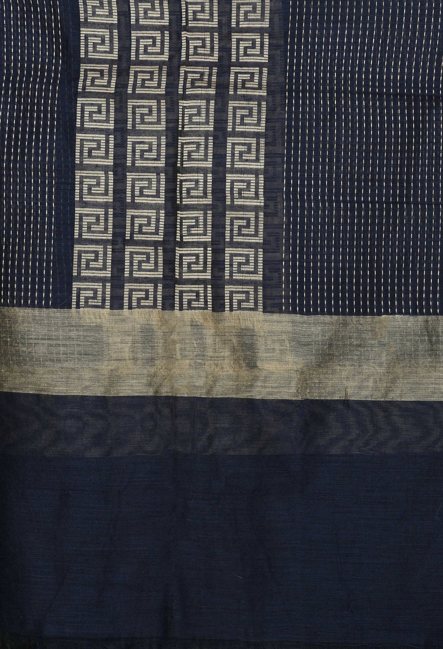 Mominos Fashion Moeza Handloom Cotton Navy Blue Dupatta