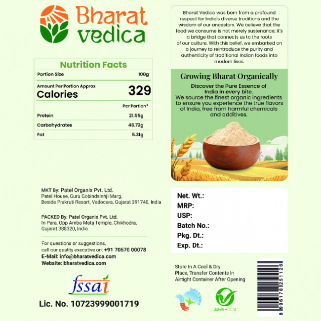 Bharat Vedica Organic Besan Flour - Organic Besan ka Atta