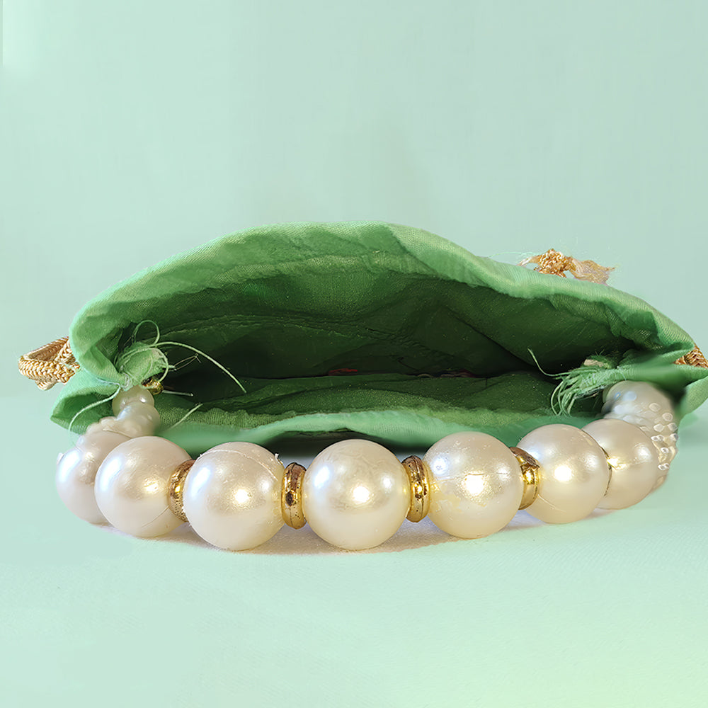 JS Fashion Embroidered Handcrafted Wedding Potli Bag with Beads