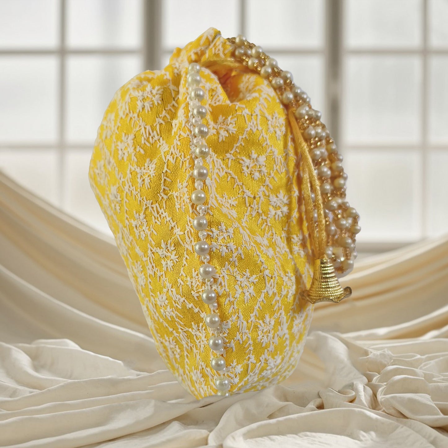 JS Fashion Embroidered Handcrafted Wedding Potli Bag with Beads