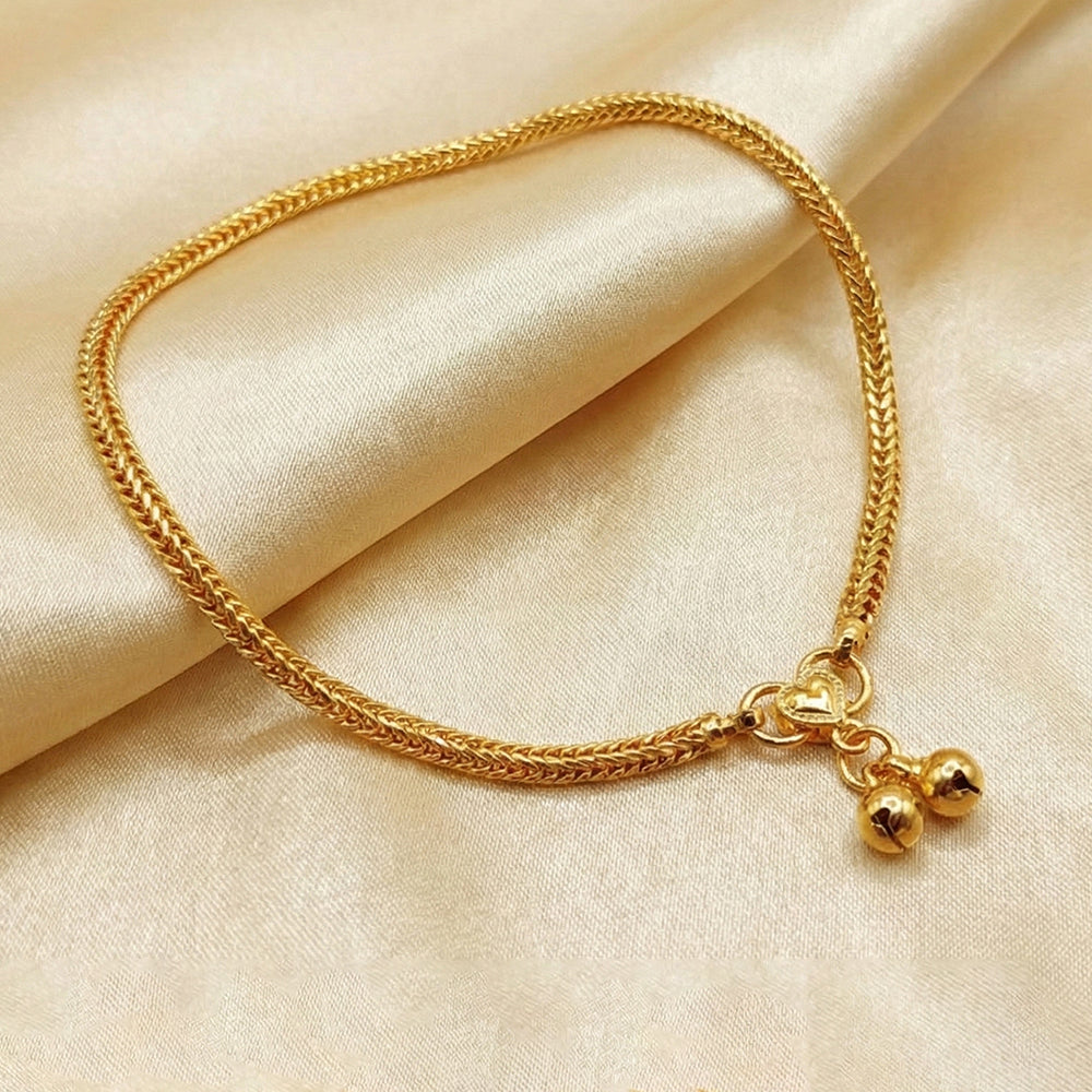 JS Fashion High Gold Traditional Chain Pattern Payal for Women & Girls
