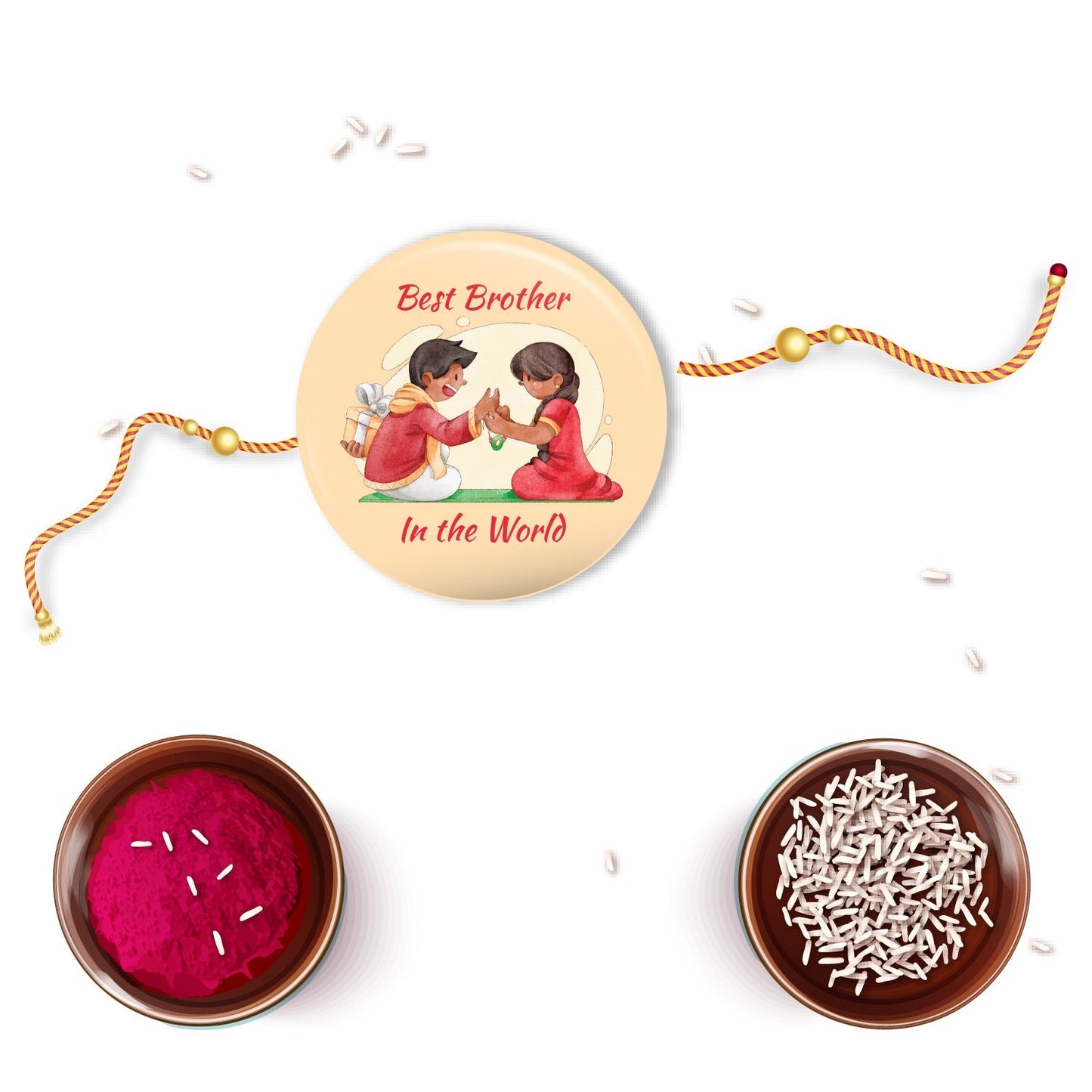 Indianvibez Best Brother in the World Metal Rakhi with Fridge Magnet - Kids Rakhi