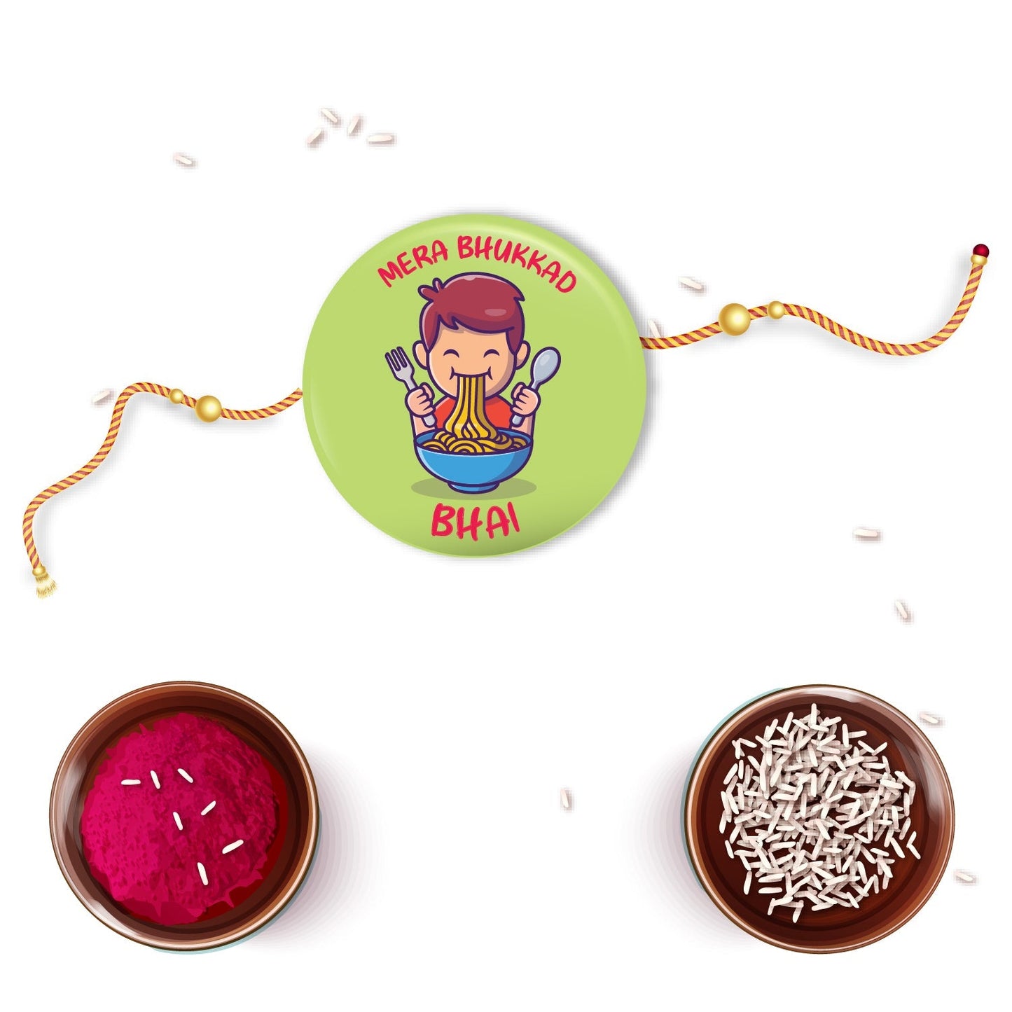 Indianvibez Bhukkad Bhai Metal Rakhi with Fridge Magnet - Kids Rakhi