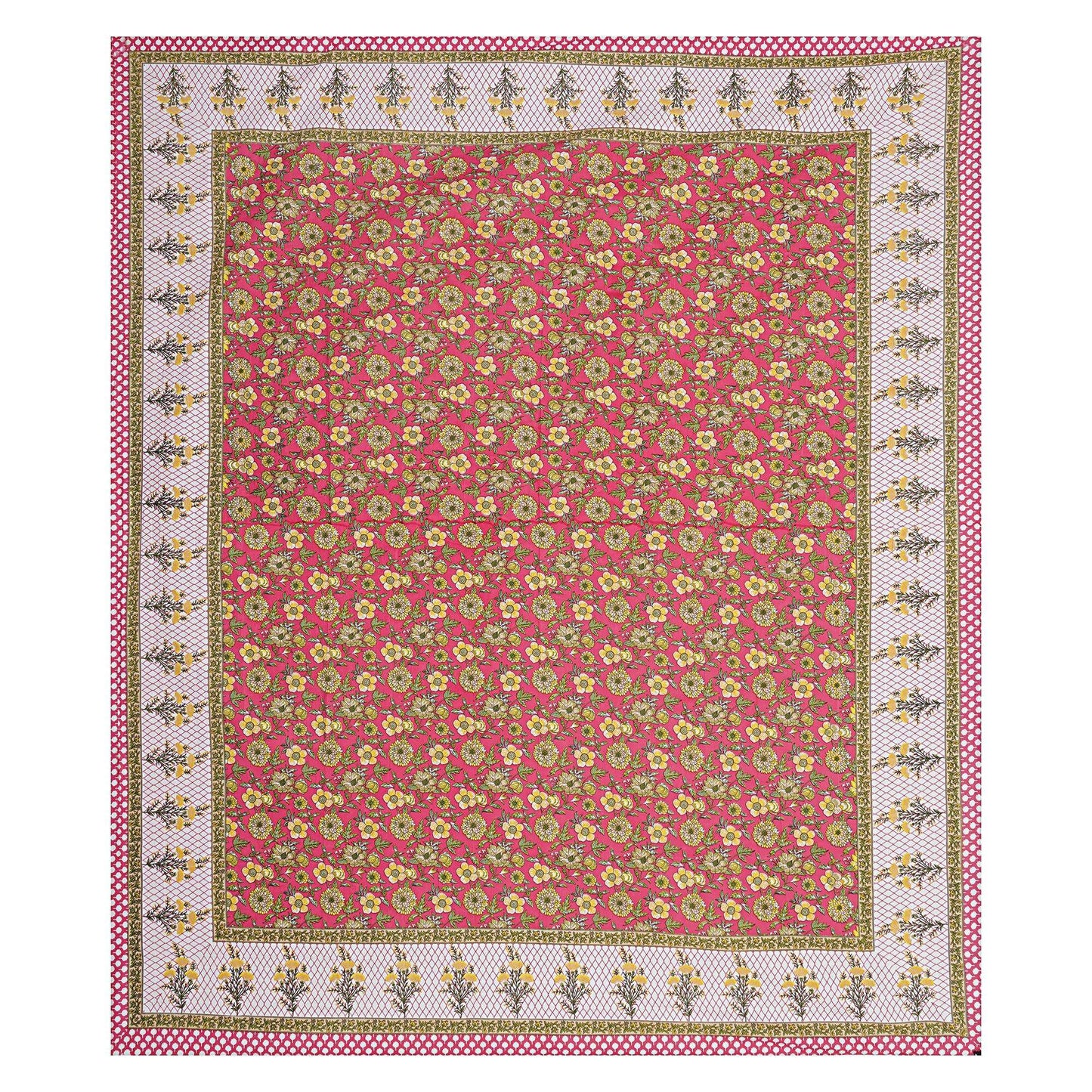 Rudra Bazaar Red 210 TC Cotton Double King Bedsheet With 2 Pillow Covers
