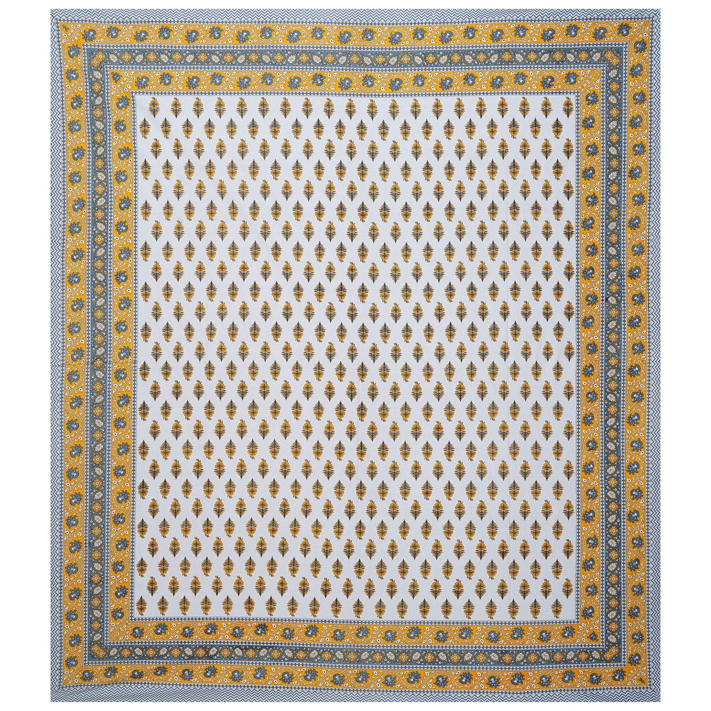 Rudra Bazaar Yellow 210 TC Cotton Double King Bedsheet With 2 Pillow Covers