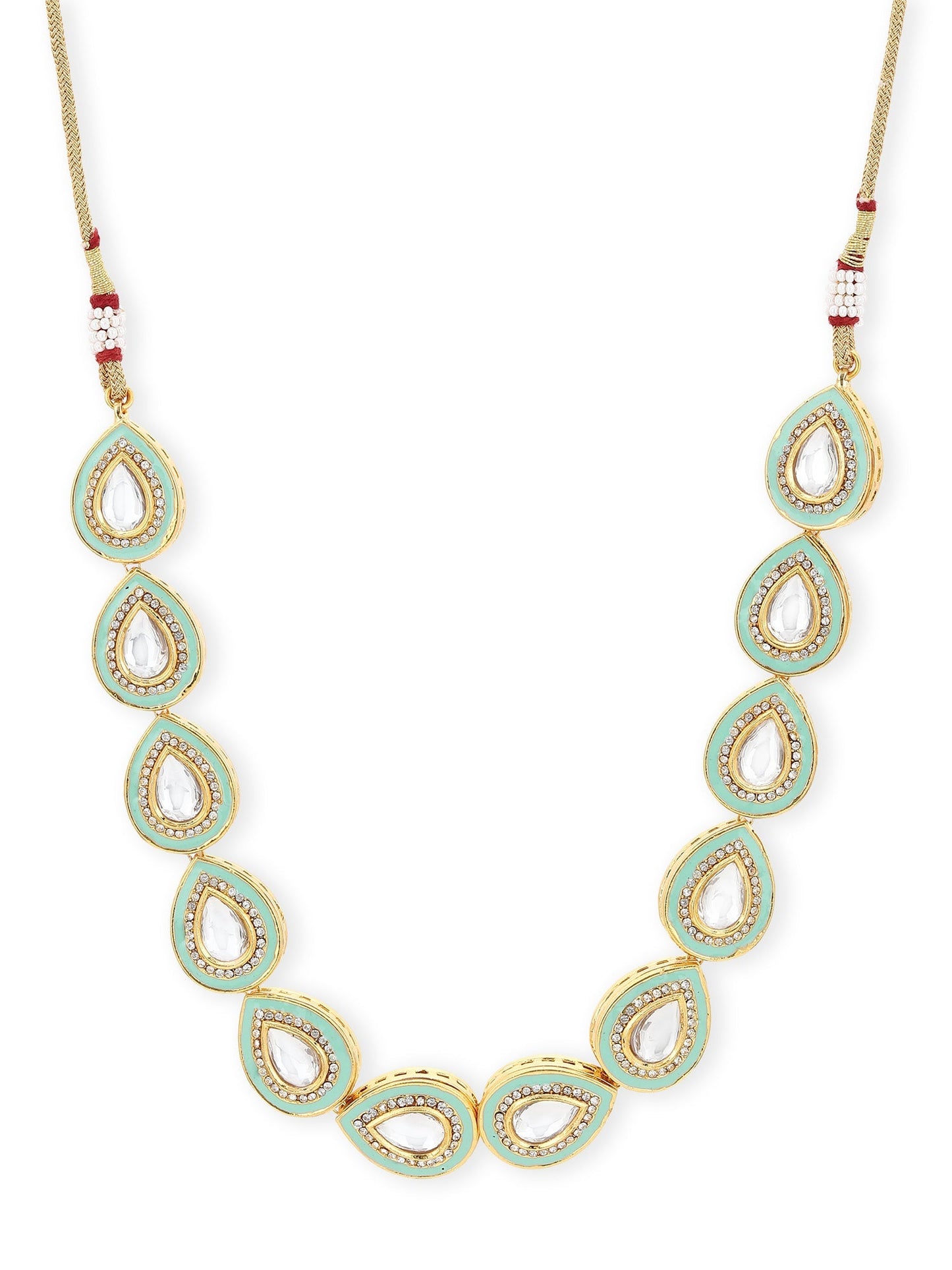 Green Brass Gold-Polished Necklace - Ruby Raang