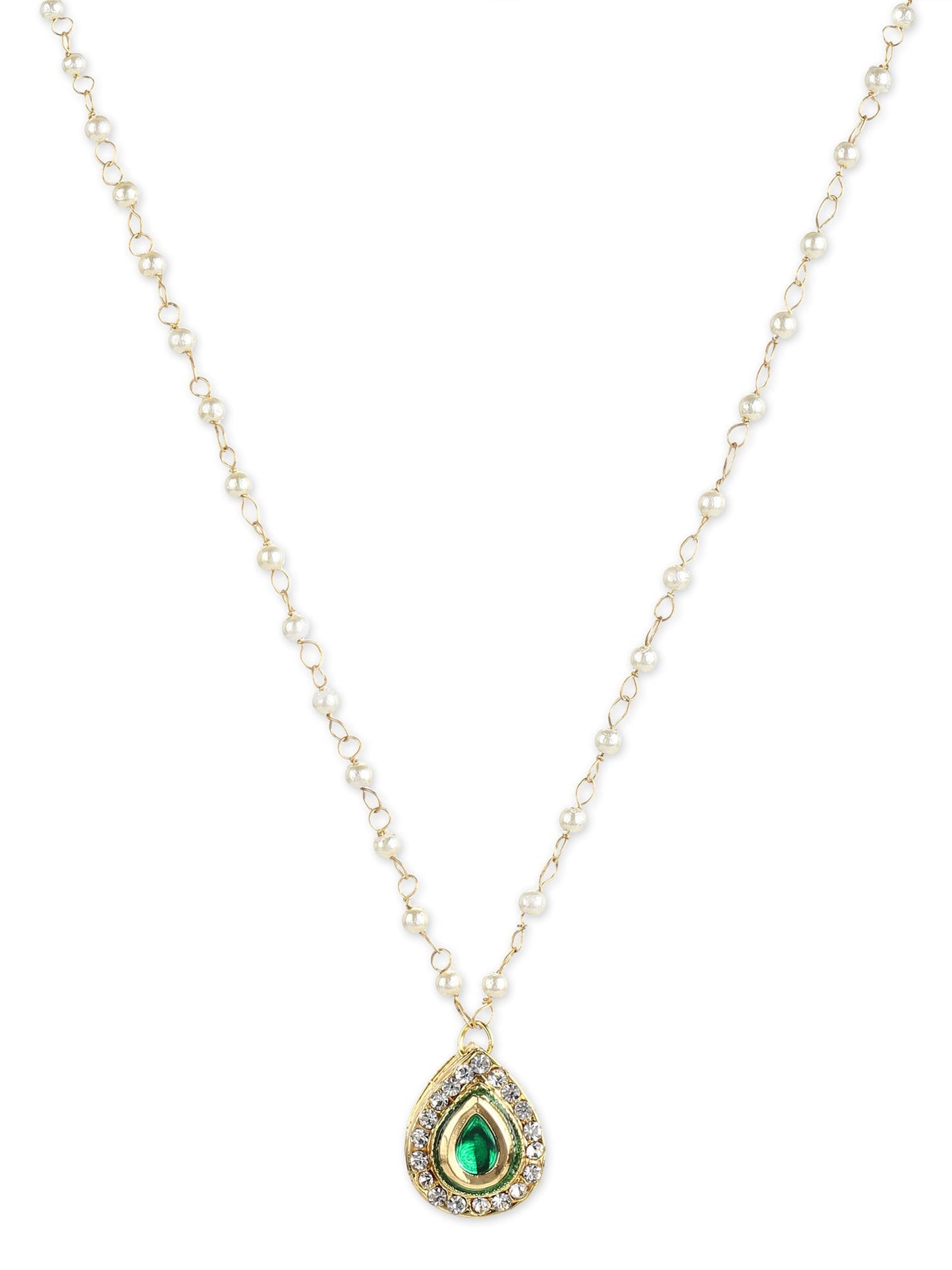 Gold-Polished White Brass Necklace - Ruby Raang
