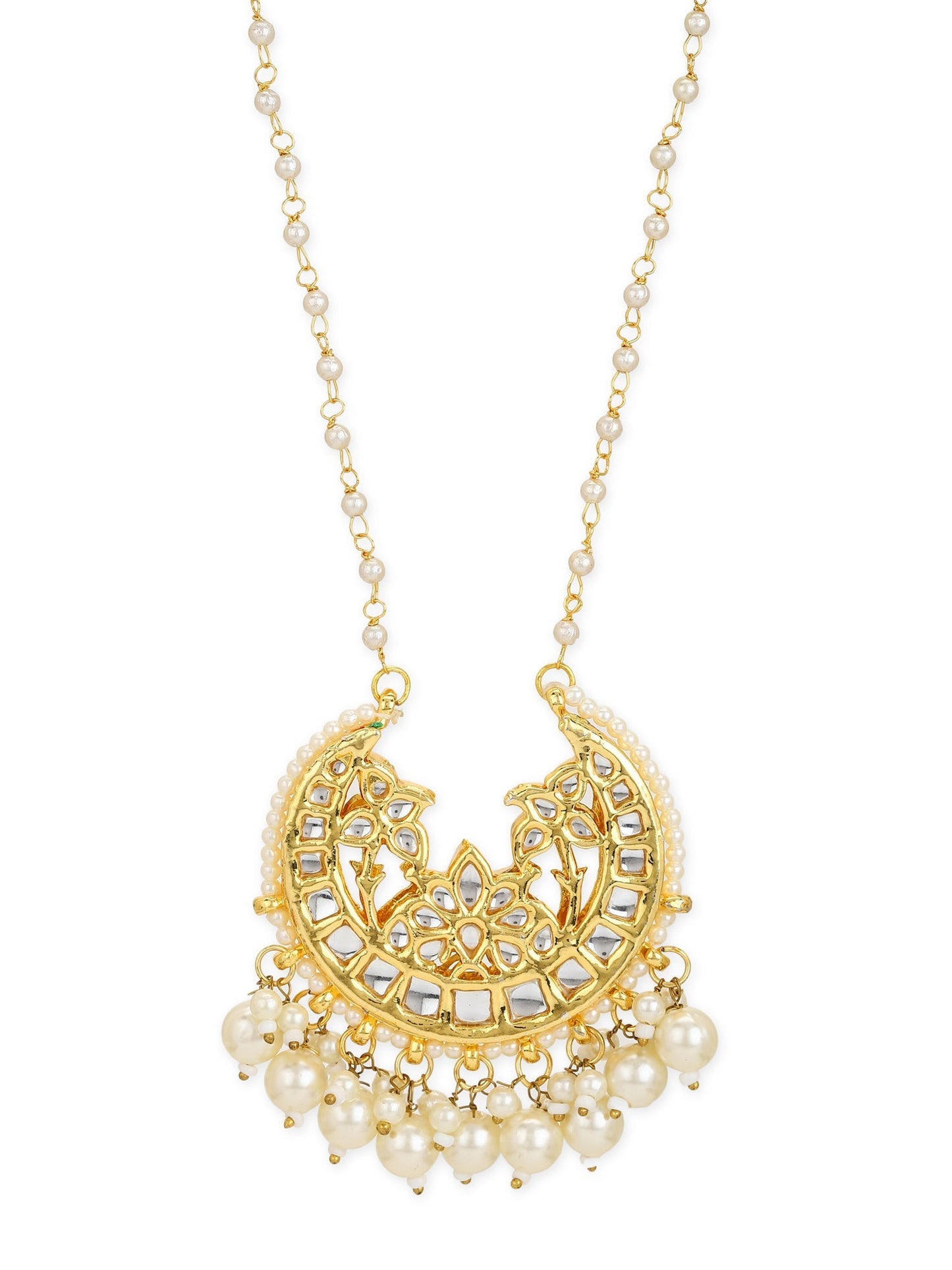 White Gold-Polished Brass Chain - Ruby Raang