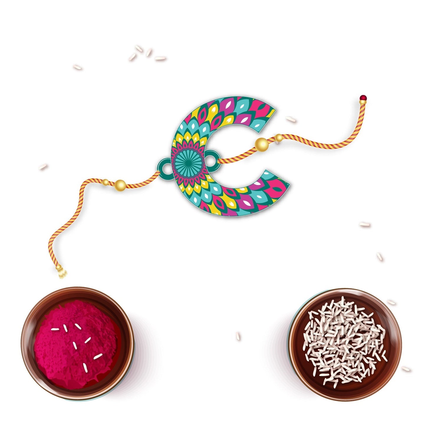 Indianvibez Alphabet C Wooden Rakhi - Kids Rakhi