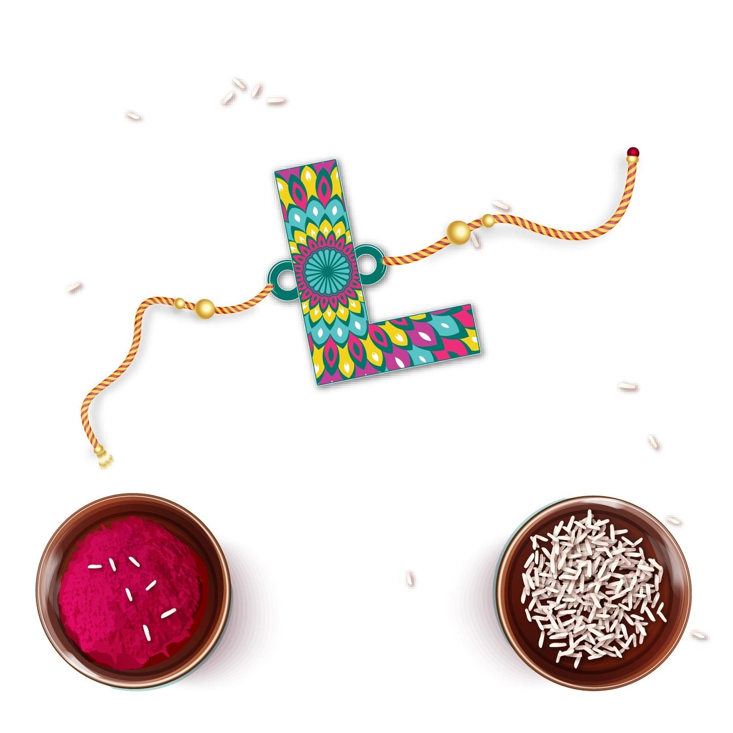 Indianvibez Alphabet L Wooden Rakhi - Kids Rakhi