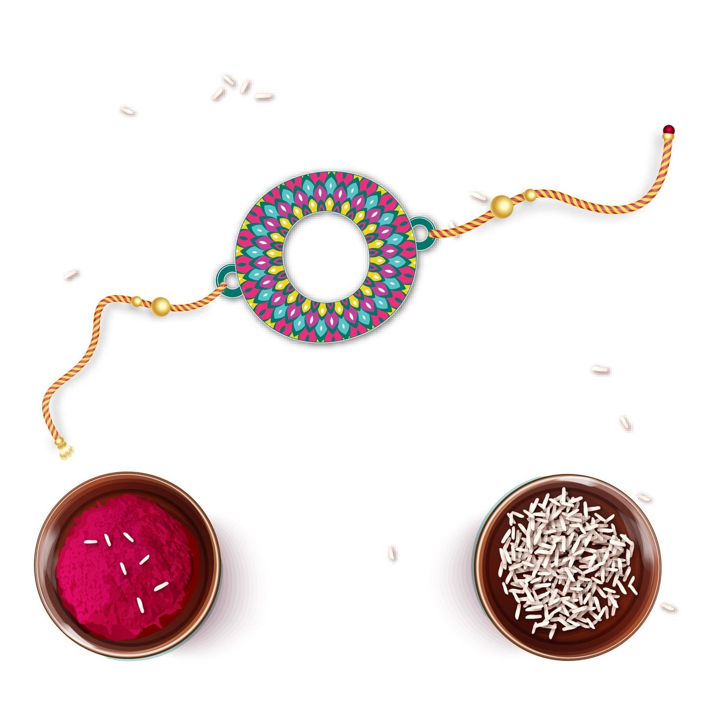 Indianvibez Alphabet O Wooden Rakhi - Kids Rakhi