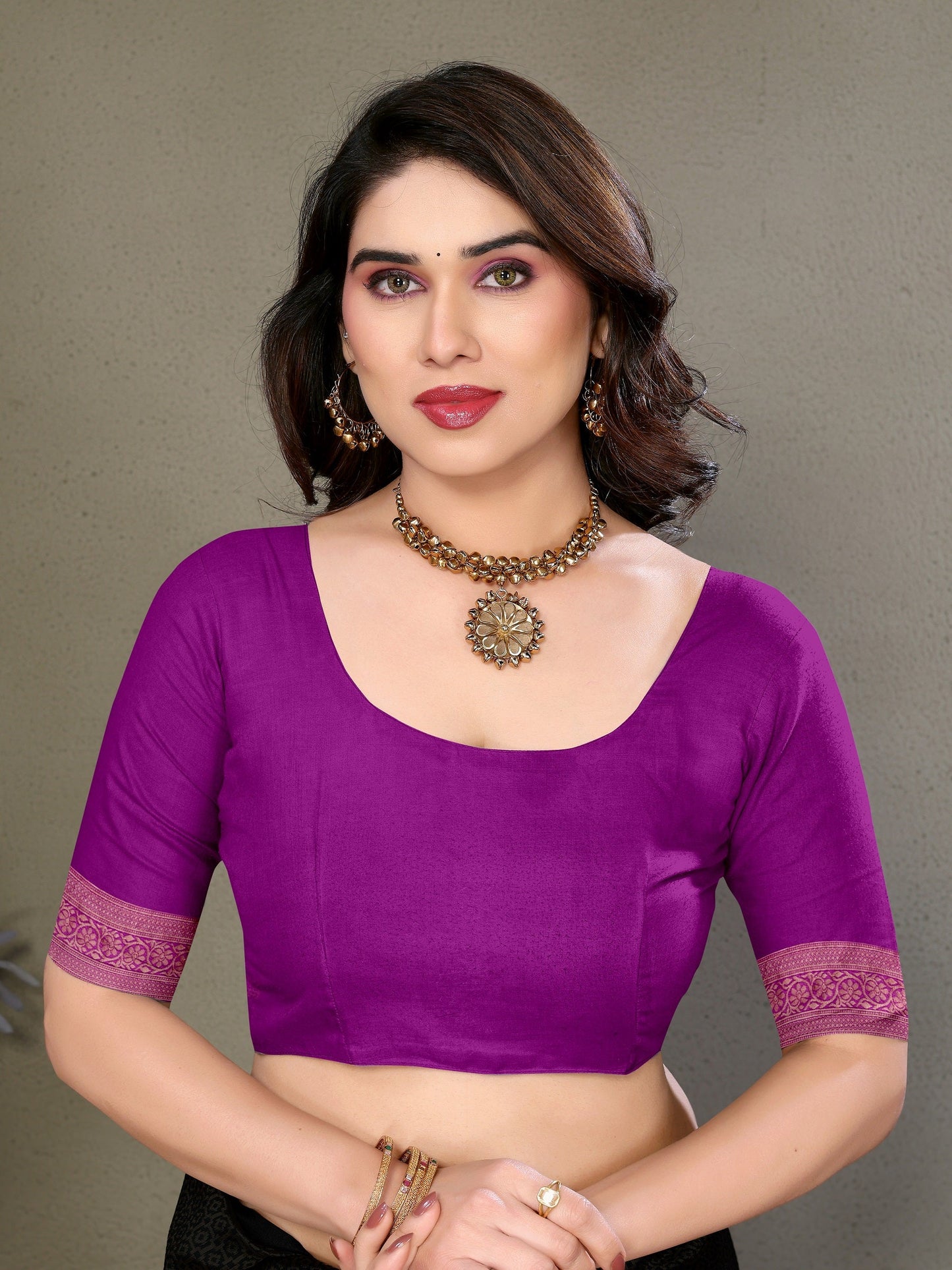 Vedant Vastram Litchi Silk Banarasi Silk Saree - Purple