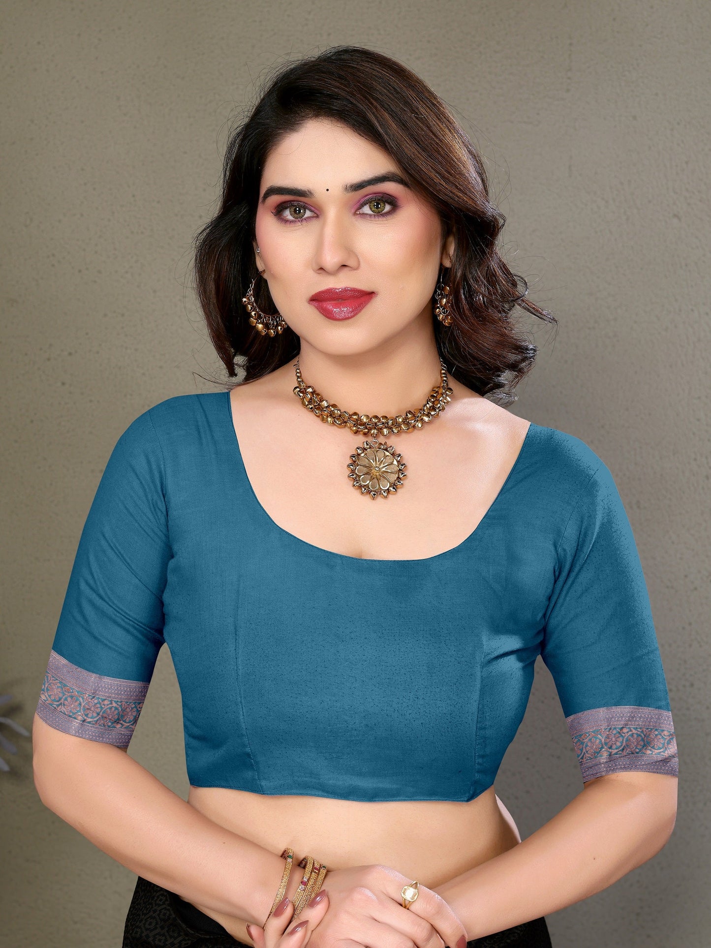 Vedant Vastram Litchi Silk Banarasi Silk Saree - Rama