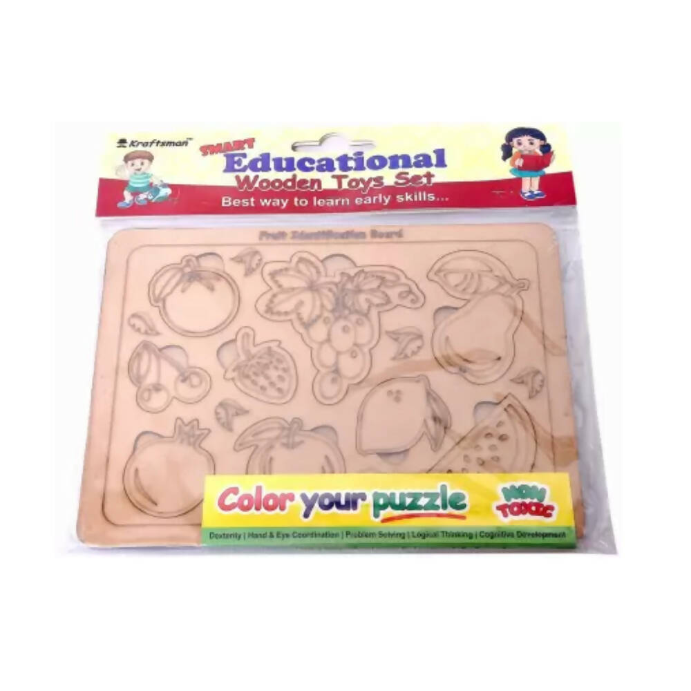 Kraftsman Fruits Board Identification Puzzle Board | Color Kit Included