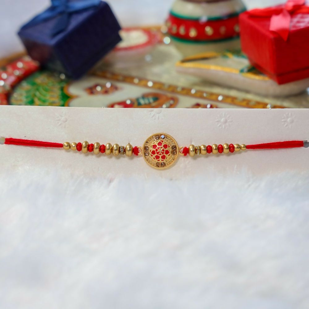 Indianvibez Kundan Work With Stone Fancy Desginer Rakhi