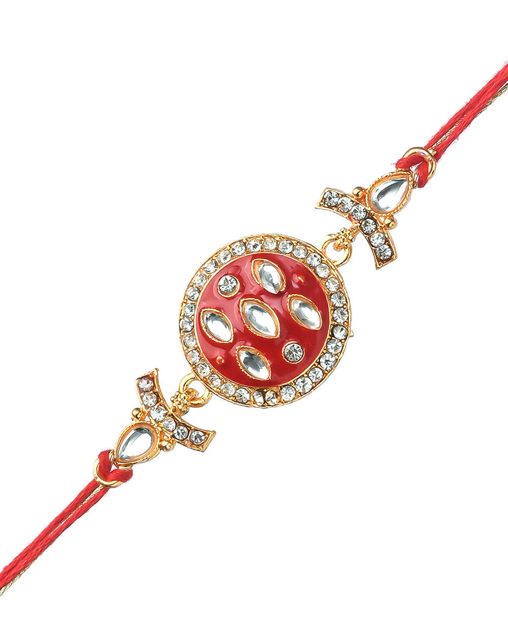 trueBrowns X Voylla Set of 2 Enameled Kundan And CZ Sparkling Rakhis