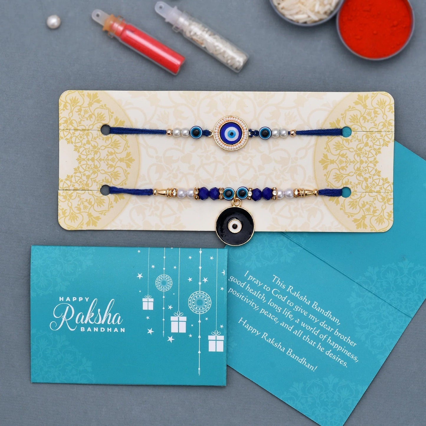 trueBrowns X Voylla Set of 2 Evil Eye Motif Rakhis