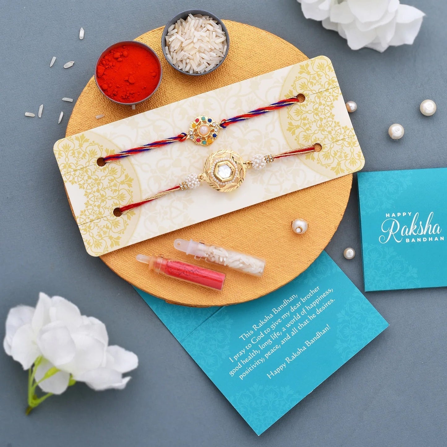 trueBrowns X Voylla Set of 2 Meenakari Rakhi for Brothers