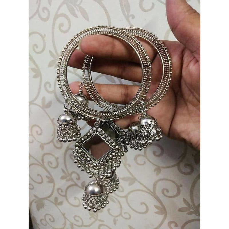 MS Fashion India Latkan Bangles With Stylish Mirror And Jhumkas