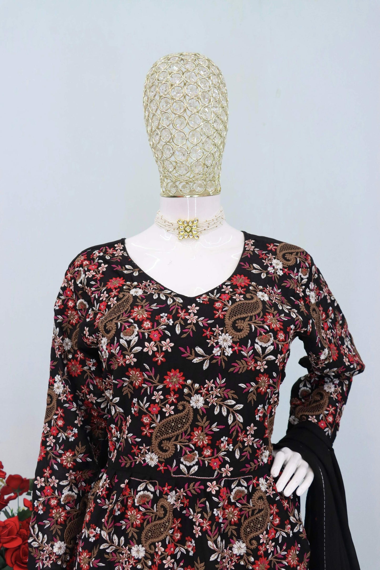 Anaita Black Chiffon Embroidered With Sequins Work Salwar Suit