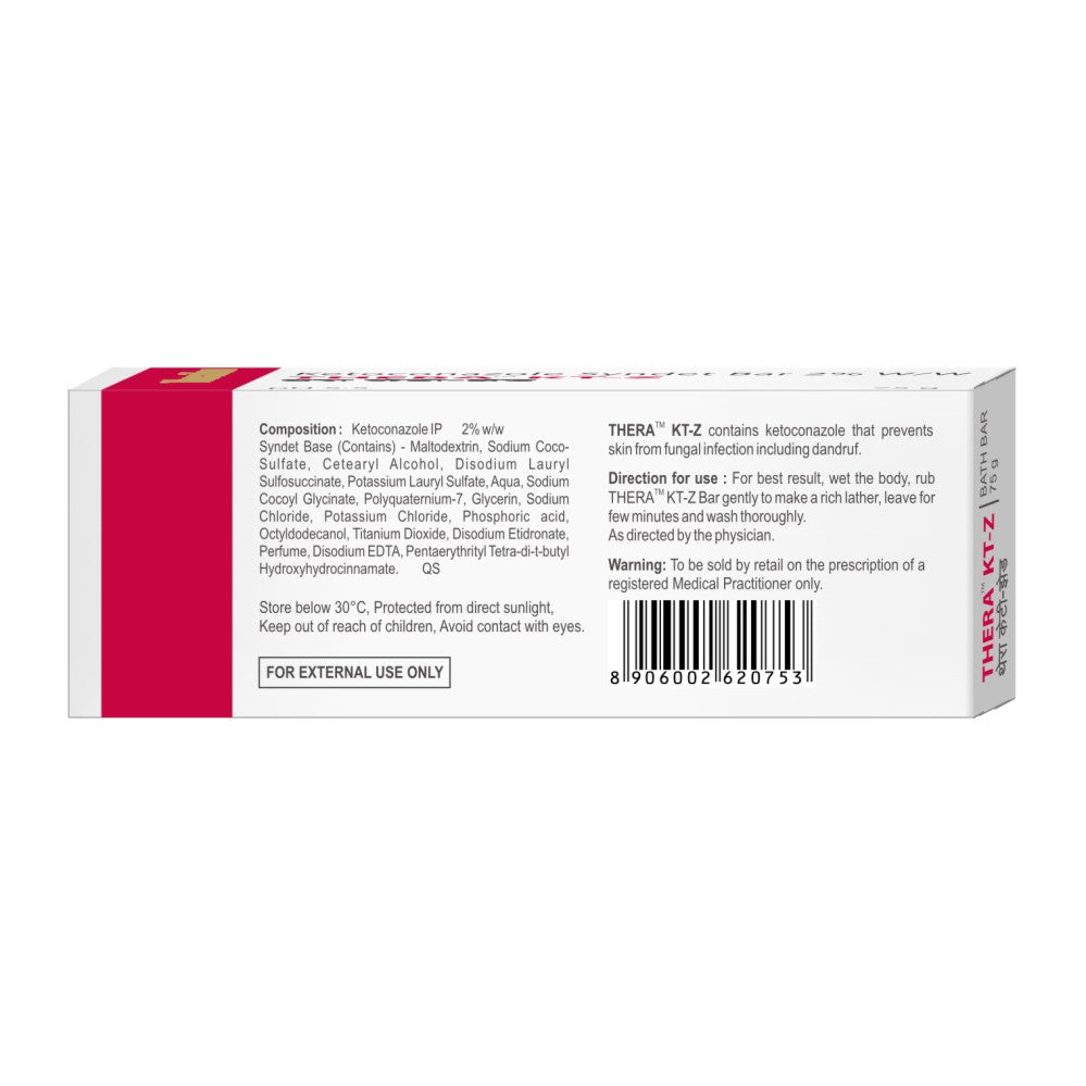 Millennium Herbal Thera Kt-z | Ketoconazole Syndet Bar 2% W/W| 75 gms x 3 Bars