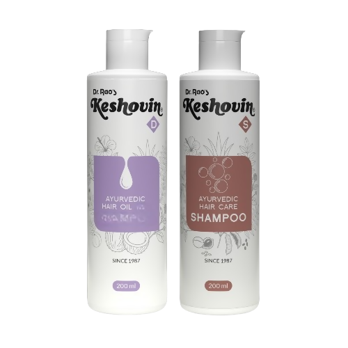 Dr. Rao's Keshovin-D Hair Oil, Keshovin-S Shampoo Combo