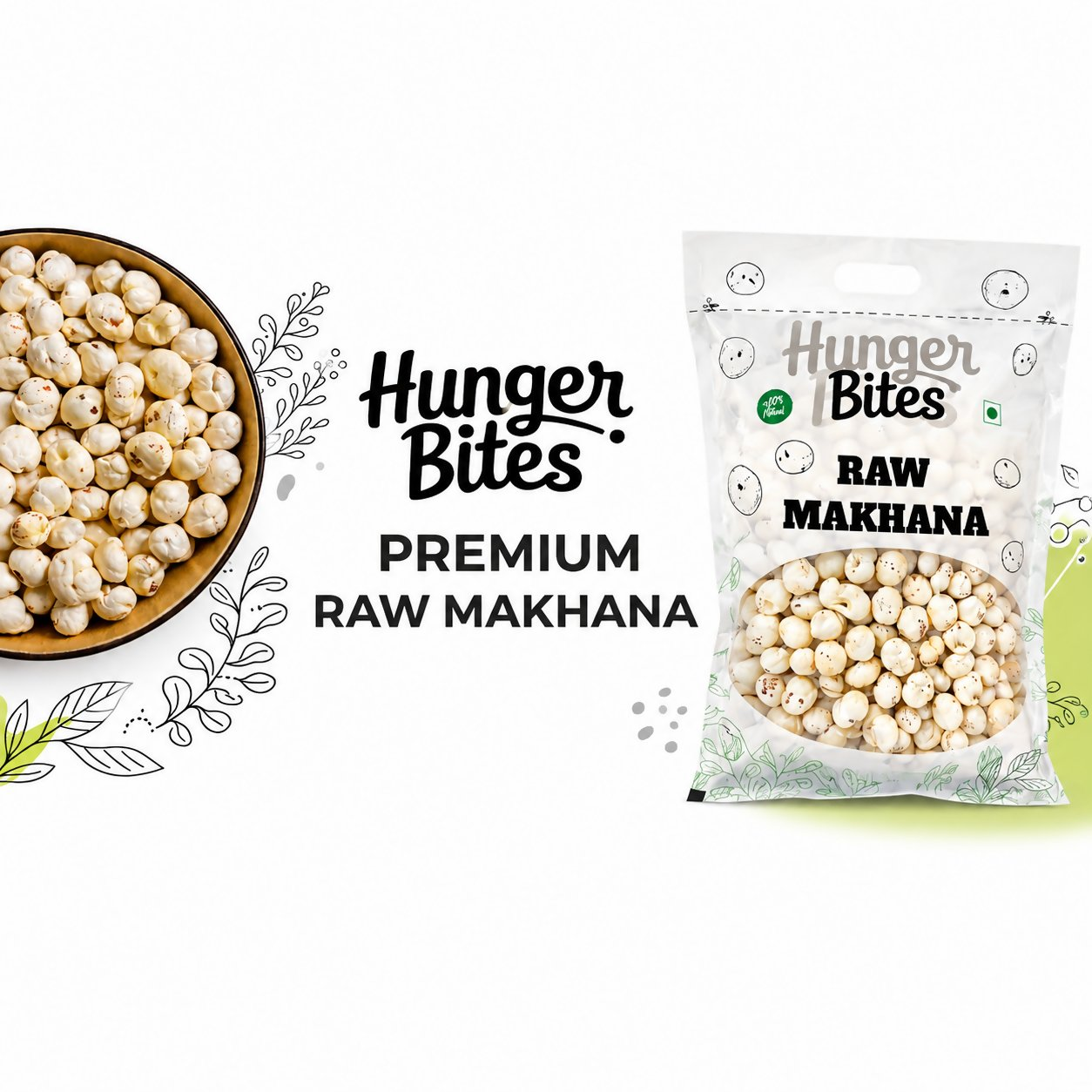 Hunger Bites Premium Raw Makhana