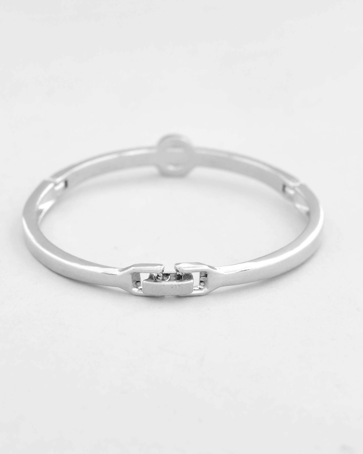 VOJ Silver Plated AD Crystals Studed Bracelet