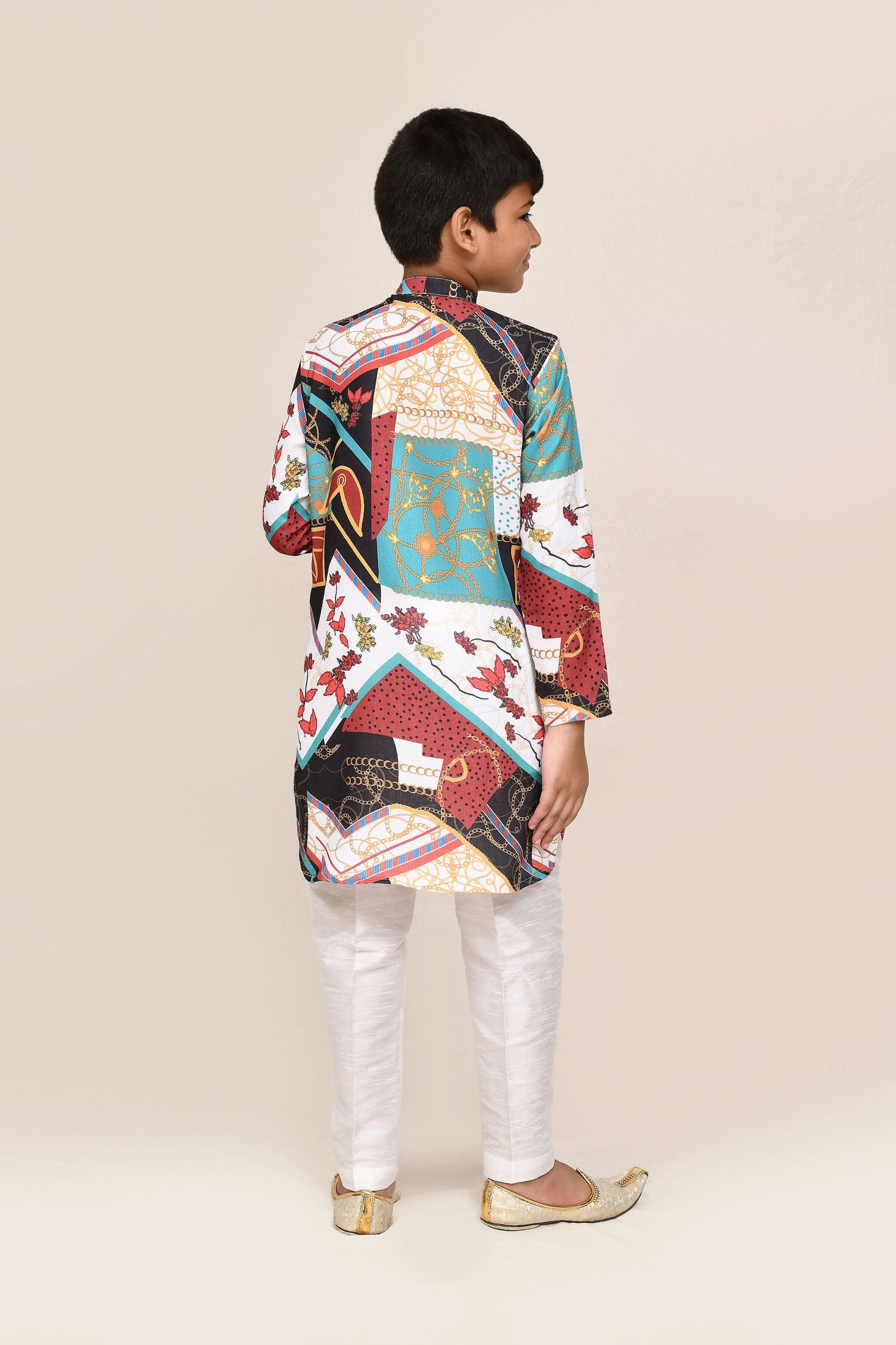 Joban Fashion Cotton Silk Multicolor Kurta With Straight Fit Pant