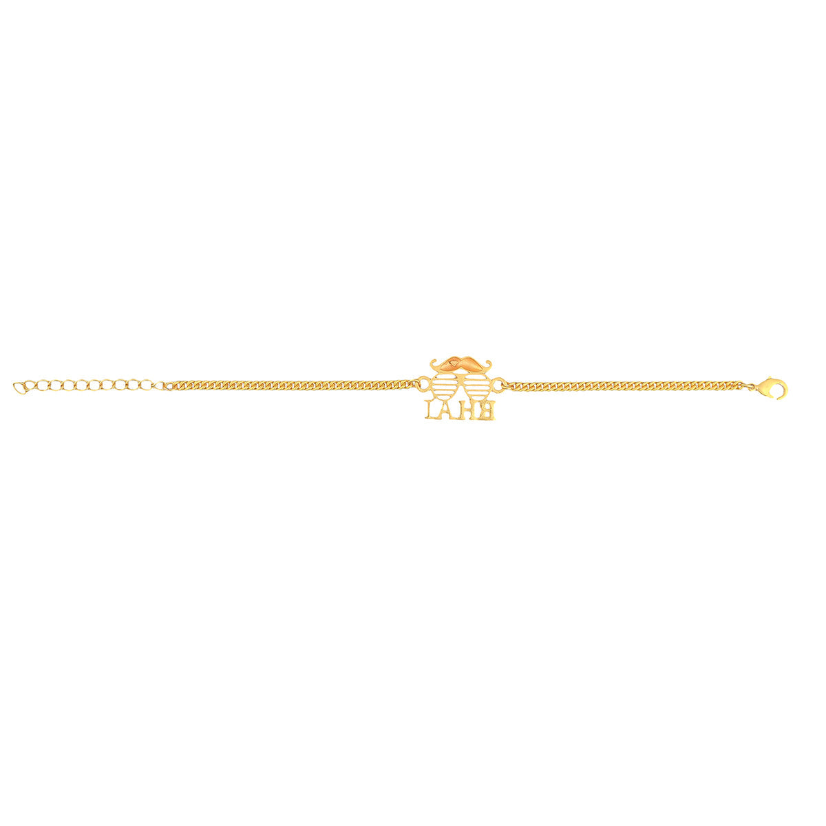 trueBrowns Bhai Gold Tone Bracelet Style Rakhi