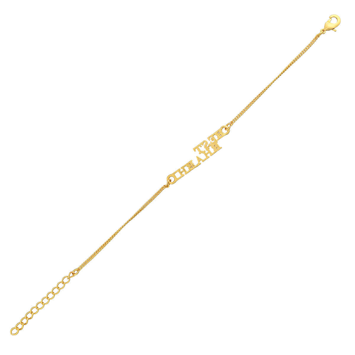 trueBrowns Gold Tone Best Bhabhi Bracelet Rakhi