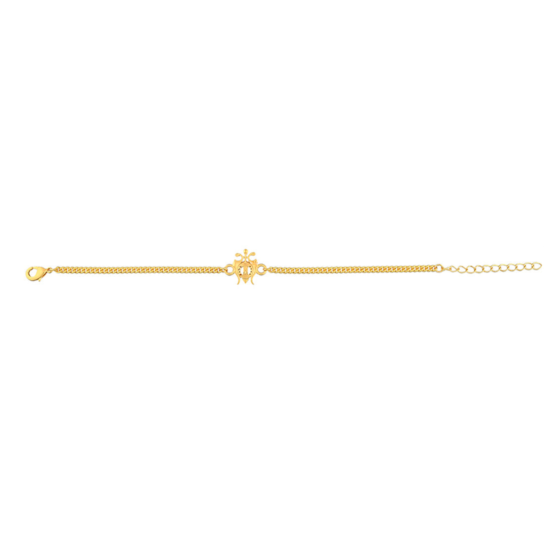 trueBrowns Yellow Gold-Polished Trishul Bracelet Rakhi