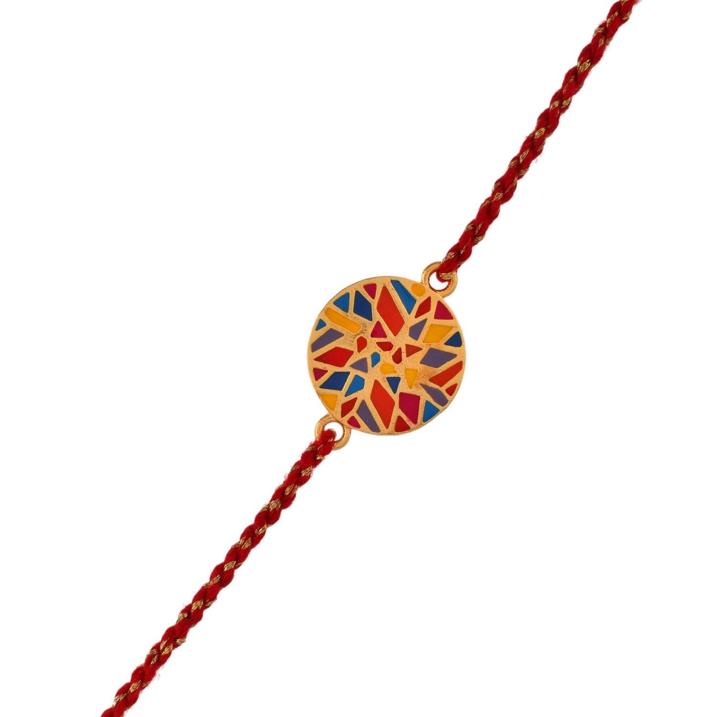trueBrowns X Voylla Abstract Mosaic Multi-Color Enamel Rakhi For Brother