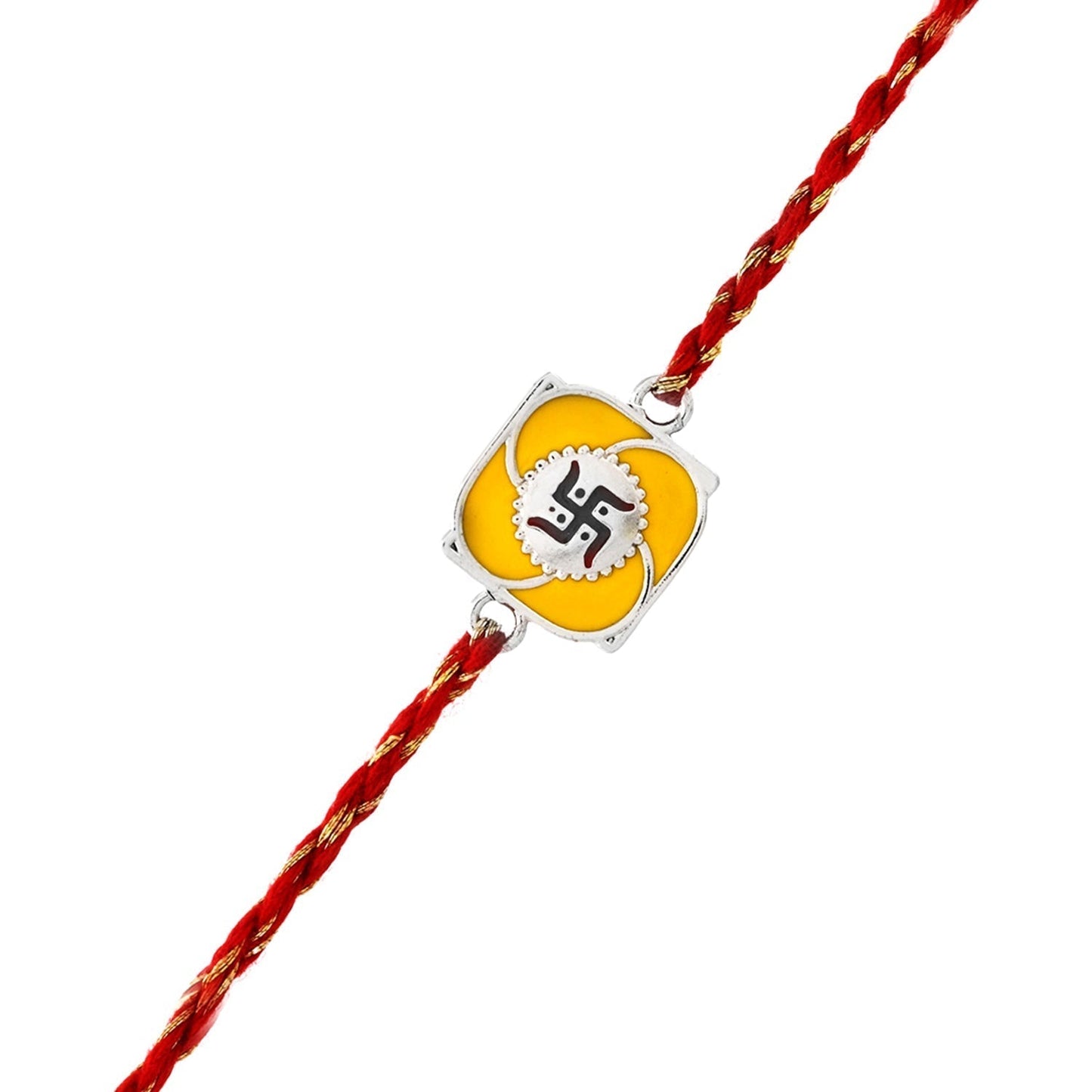 trueBrowns Sterling Silver Square Swastik Rakhi