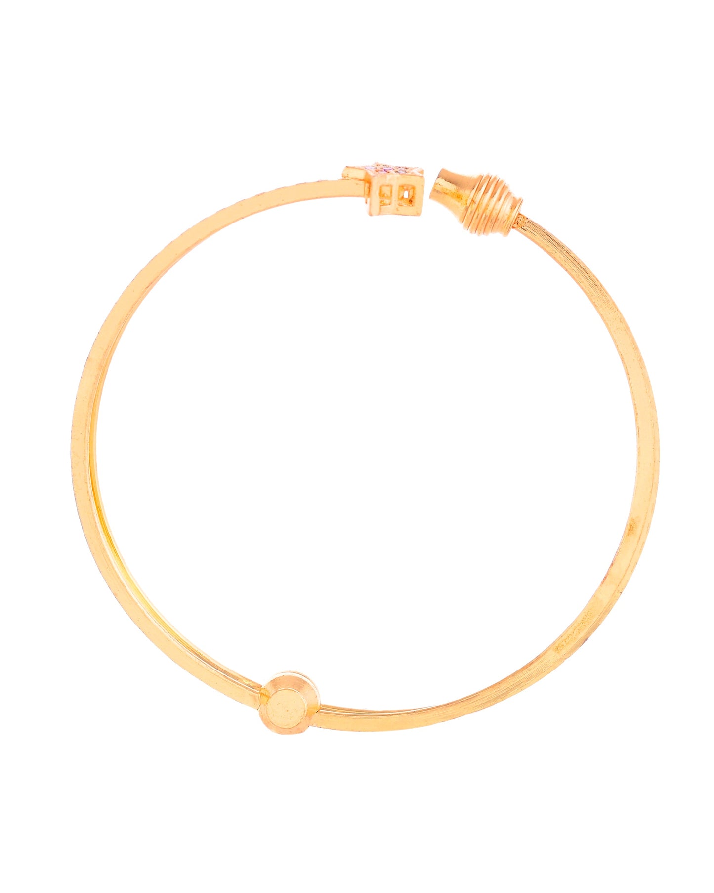 VOJ Set of 2 Gold-Polished Multi Colour Stone Studded Star Shaped Bangles