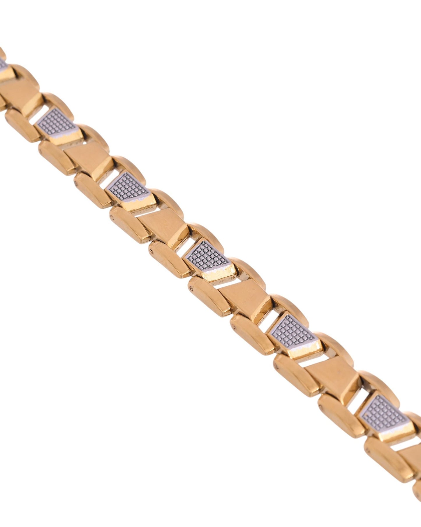 VOJ Stainless Steel Men's Gold Polished Link Bracelet