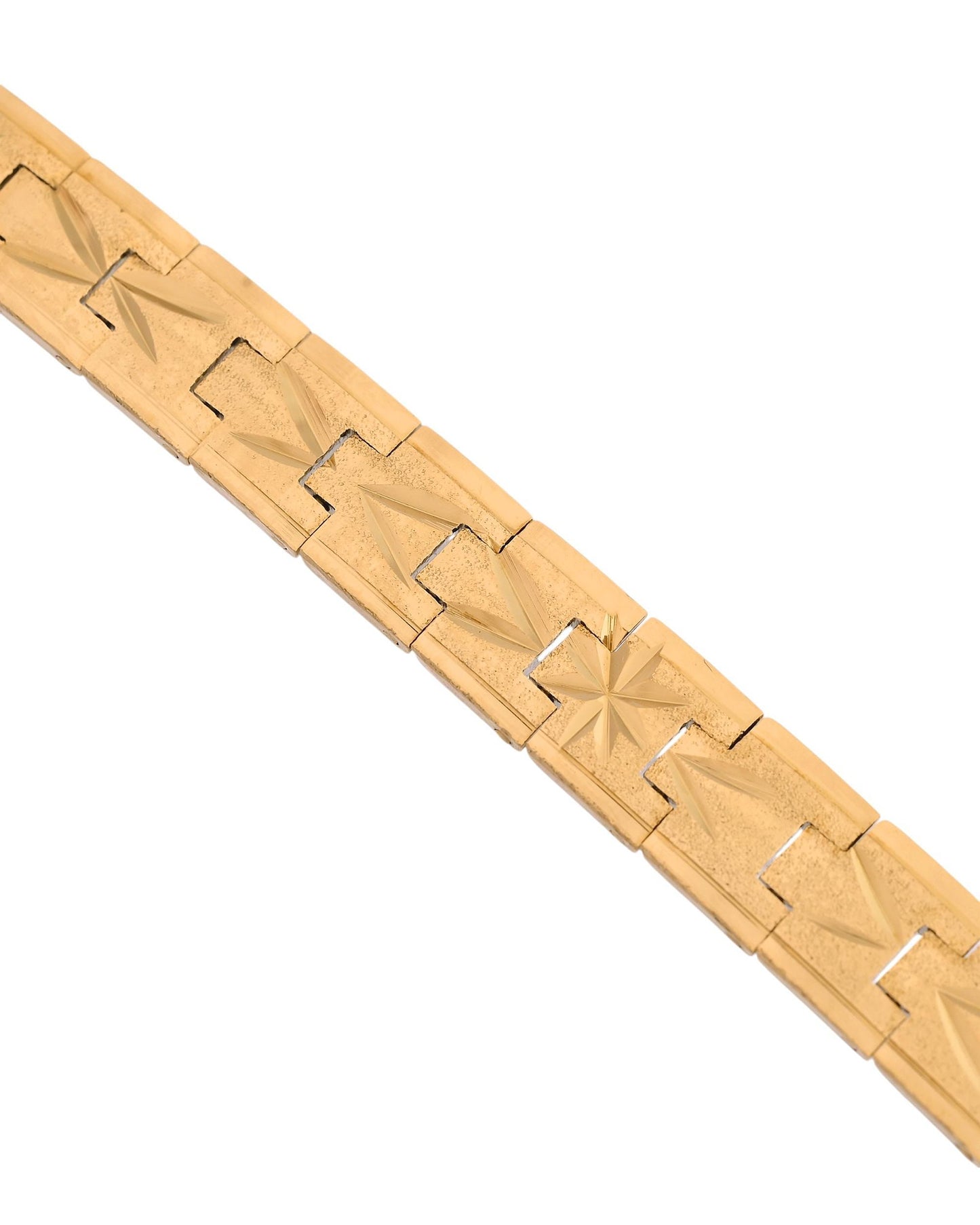 VOJ Gold Polished Textured Men's Bracelet