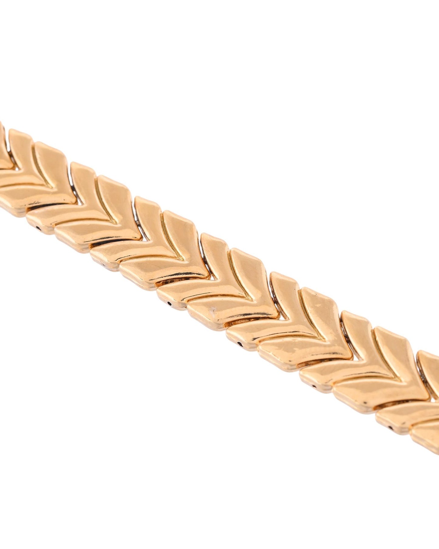 VOJ Gold Toned Magnetic Therapy Bracelet for Men
