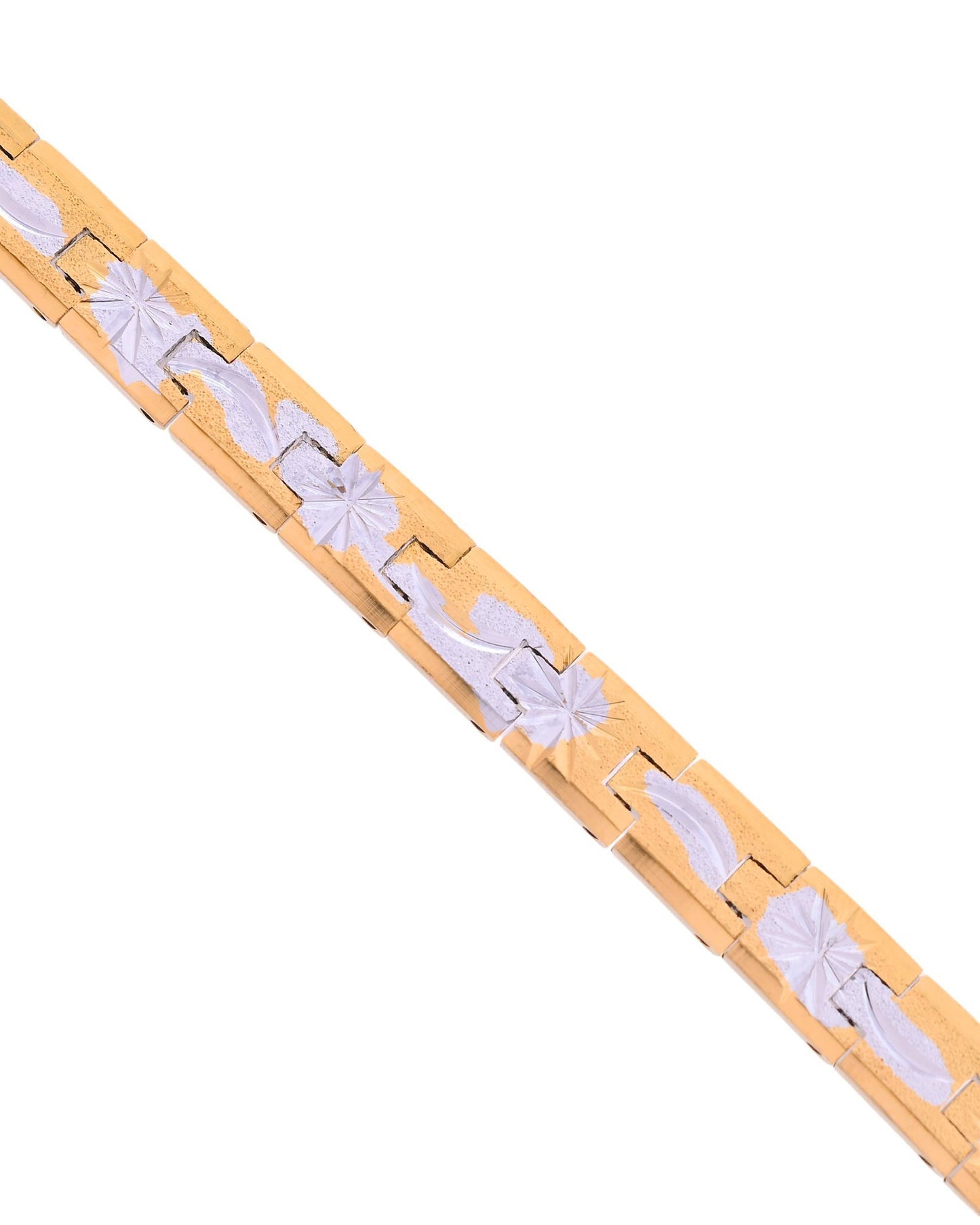VOJ Men's Double Toned Textural Stainless Steel Bracelet