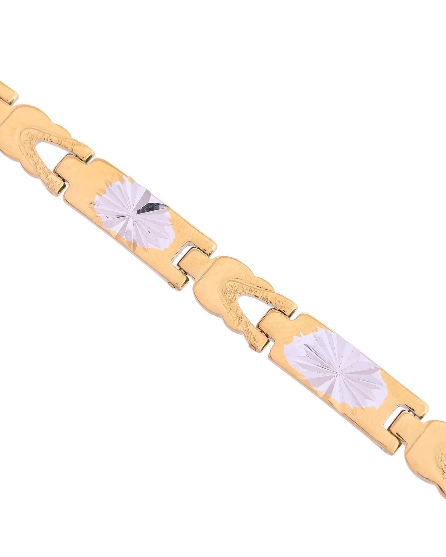 VOJ Double Toned Textural Designer Bracelet For Men