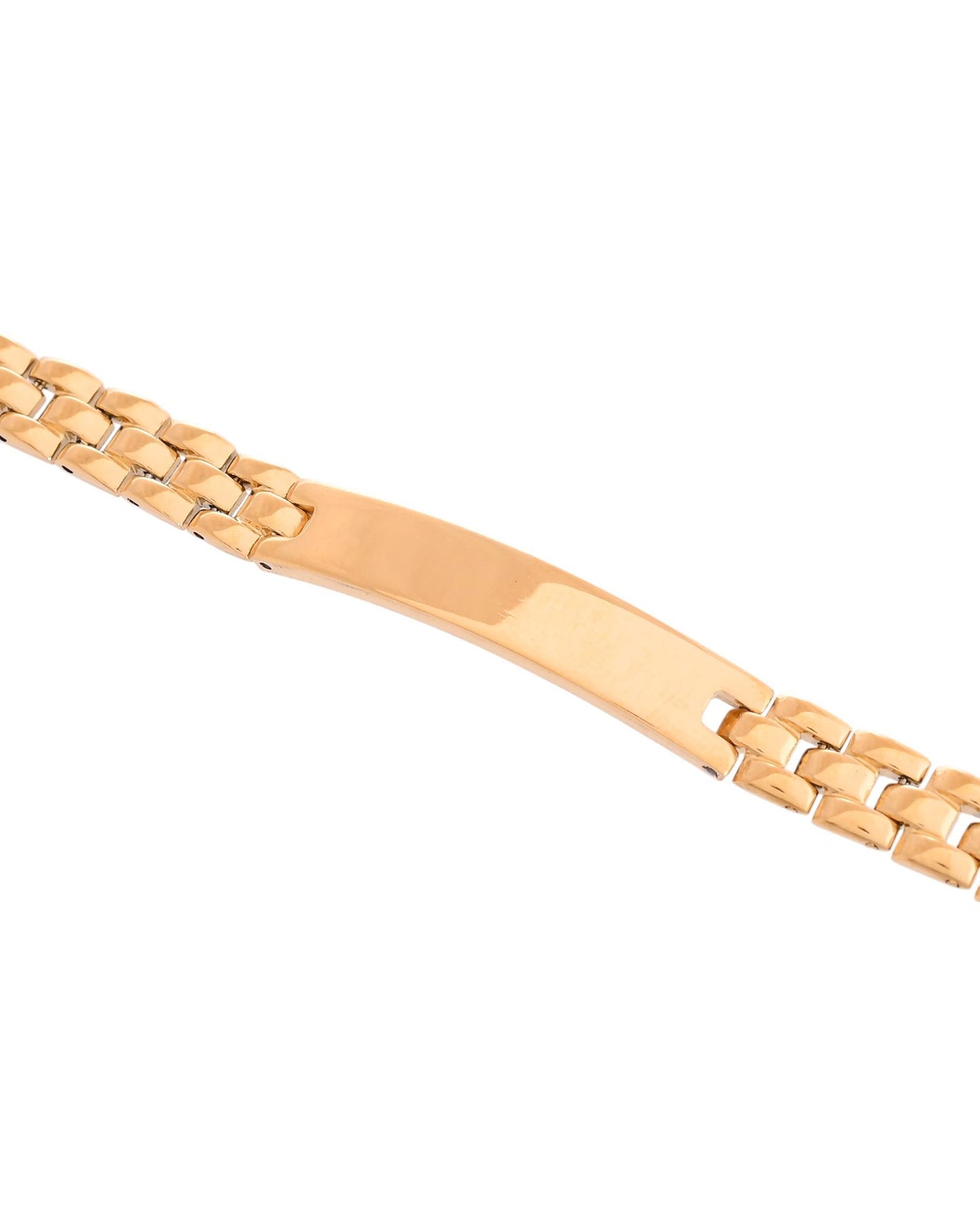 VOJ Men Gold Polished Link Bracelet