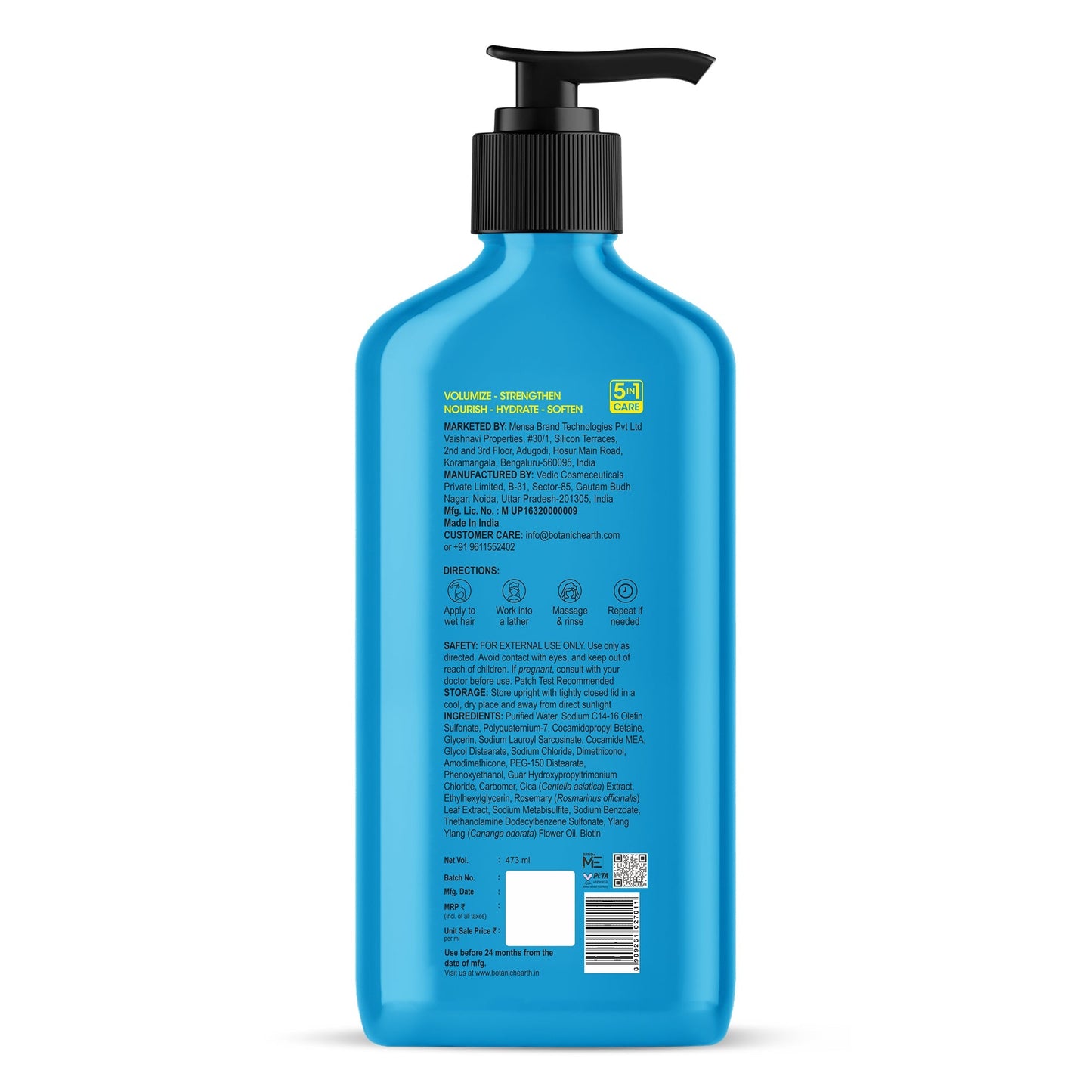 Botanic Hearth Volume & Growth Shampoo with blend of Rosemary & Cica