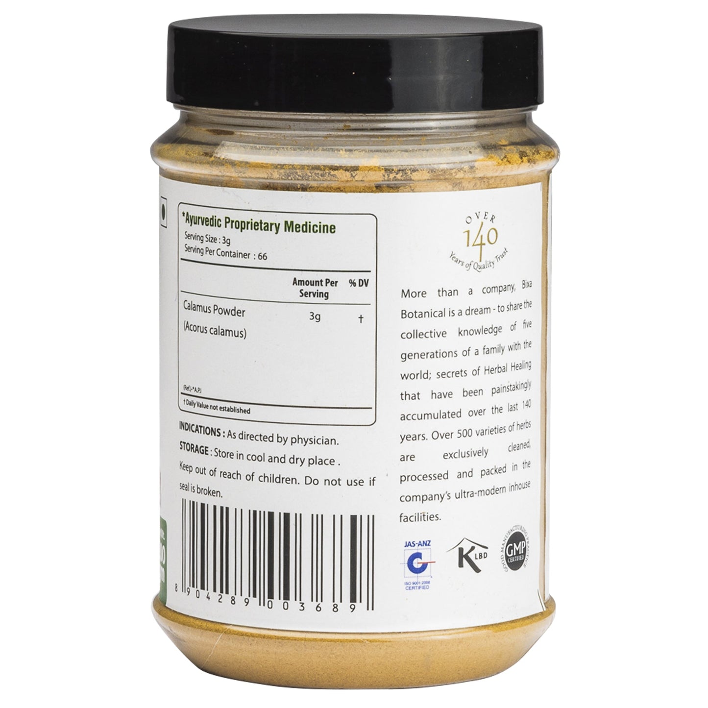 Bixa Botanical Vacha Root Powder - 200 gms