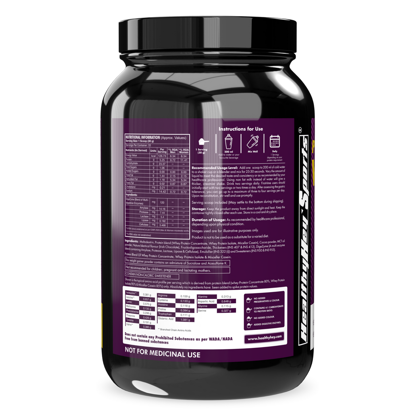 Healthyhey Weight Support with Protein Mix - 1 Kg