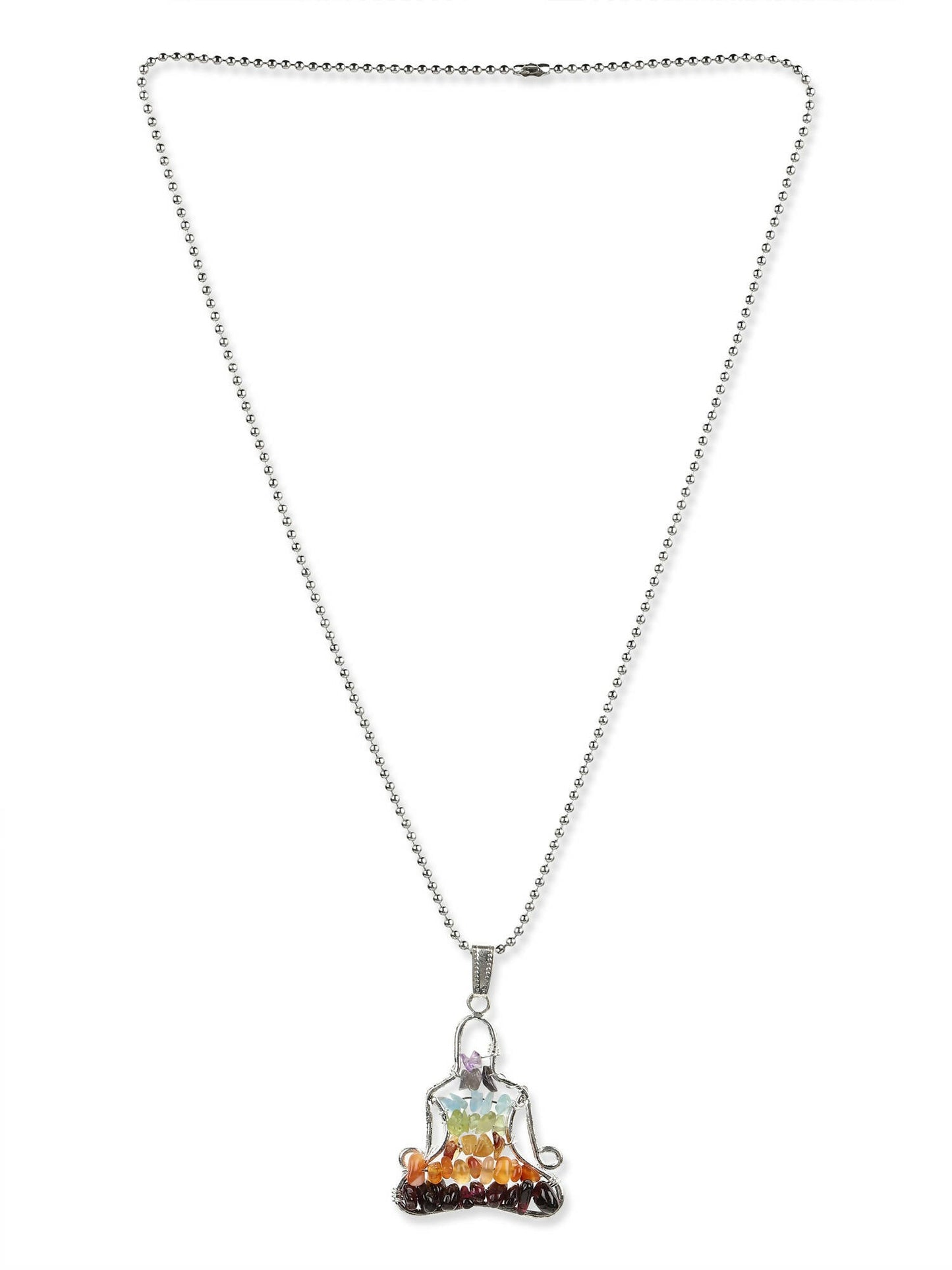 Women's Silver-Toned Blue Silver-Plated Handcrafted Chain - Ruby Raang