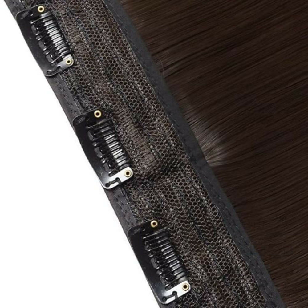 Bronson Professional 24 Clip-In Hair Extensions Dark Brown Straight Hair - Volume - 4