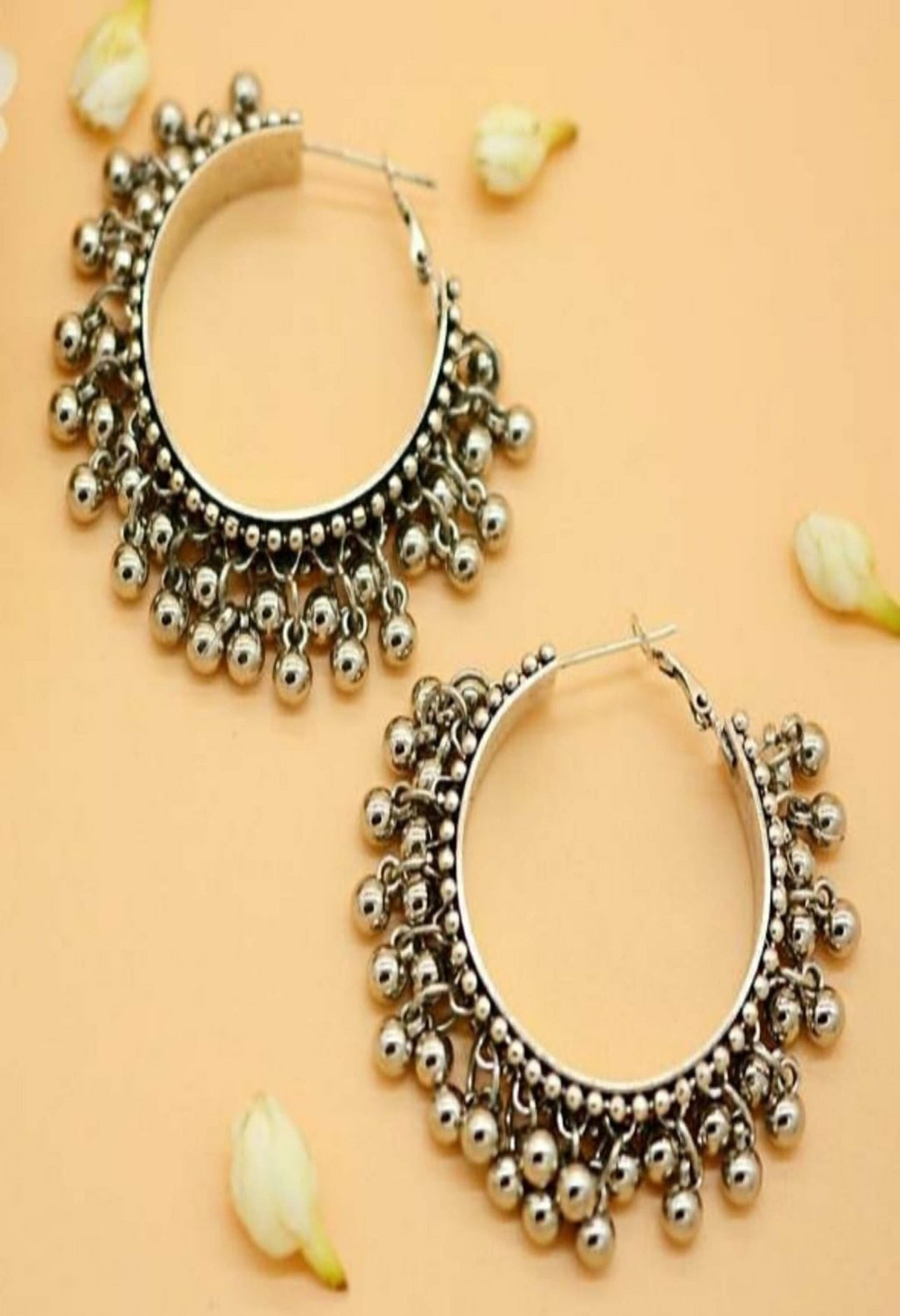 Mominos Fashion Johar Kamal Women's Oxidised Ghungroo Earrings