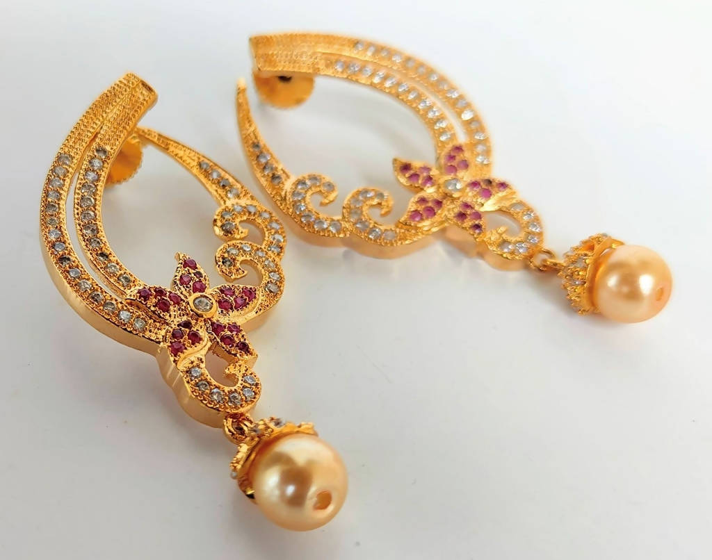 Pink CZ Designer Earrings