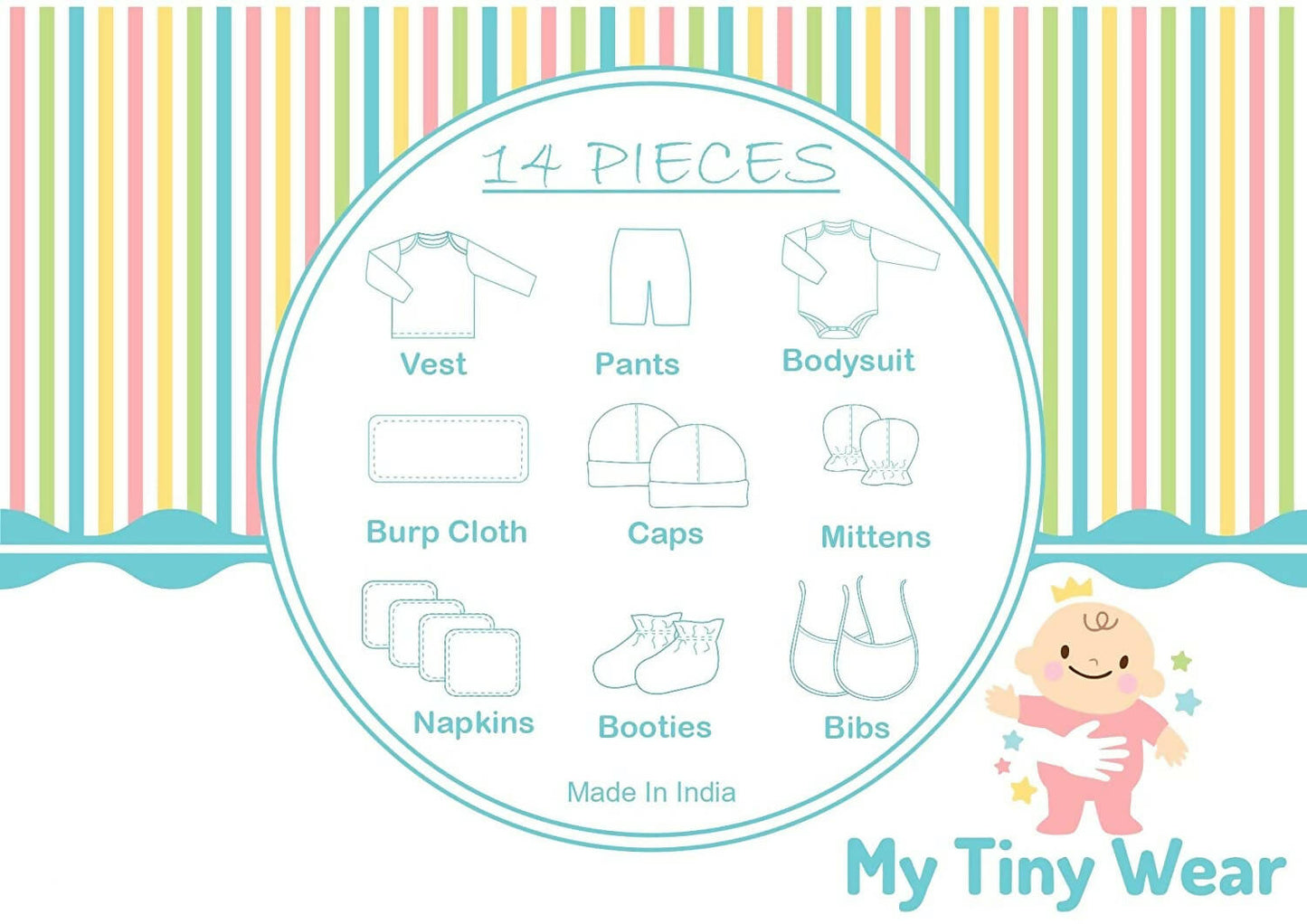 My Tiny Wear Full Sleeves New Born Baby Gift Set - Green