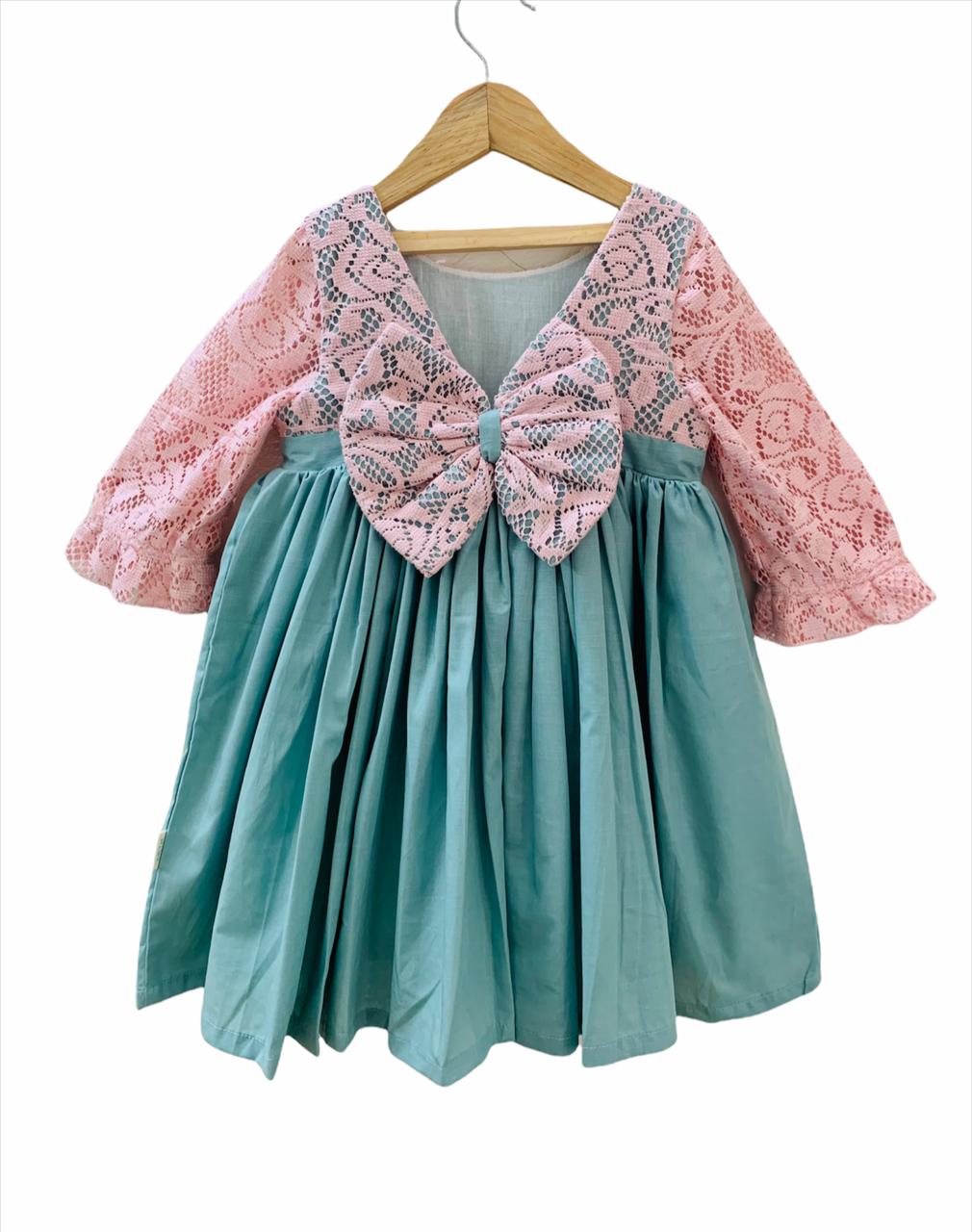 ArthLife Green And Pink Net Dress